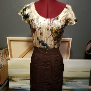 Tabitha silk and cotton floral 90's dress